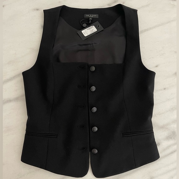Rag & Bone Black Vest Women's size 4 - Picture 8 of 10